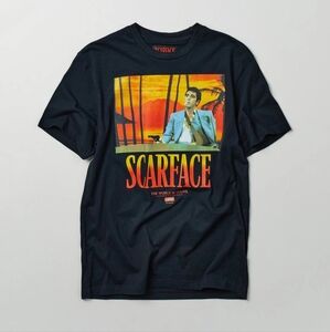 Reason Brand Scarface Graphic Black T-Shirt World Is Yours Size M NWT BA-2769